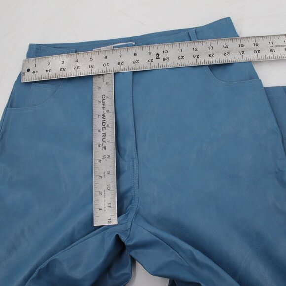 Miaou Pants Womens Large Vegan Leather Ankle Straight Leg High Rise Flat Front - Picture 5 of 11